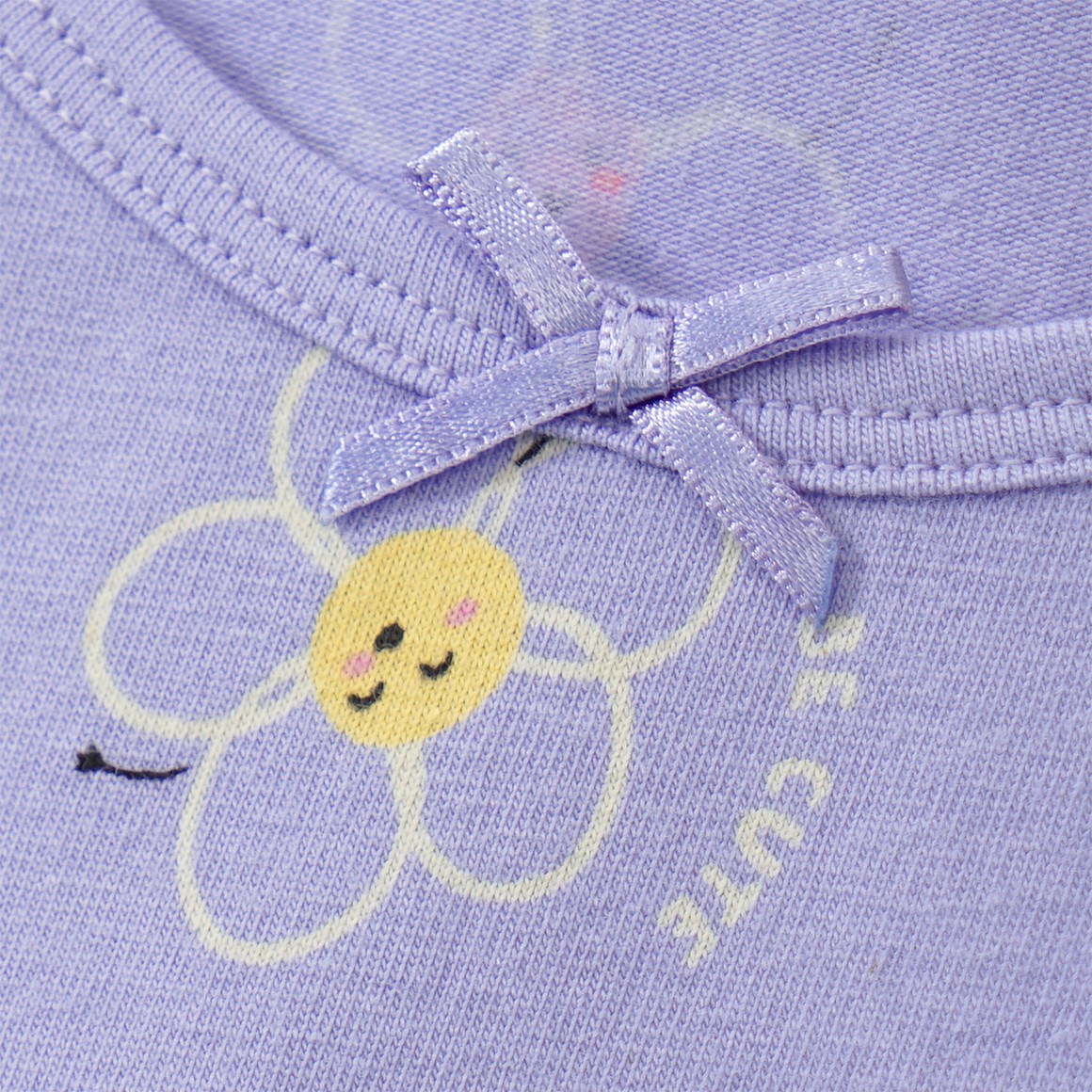 Topomini 2 Baby Unterhemden mit Blumen-Print helllila / creme