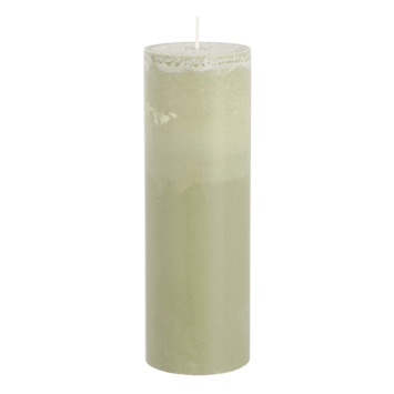 Pilaar kaars stearine lichtgroen - h20xd6,8cm