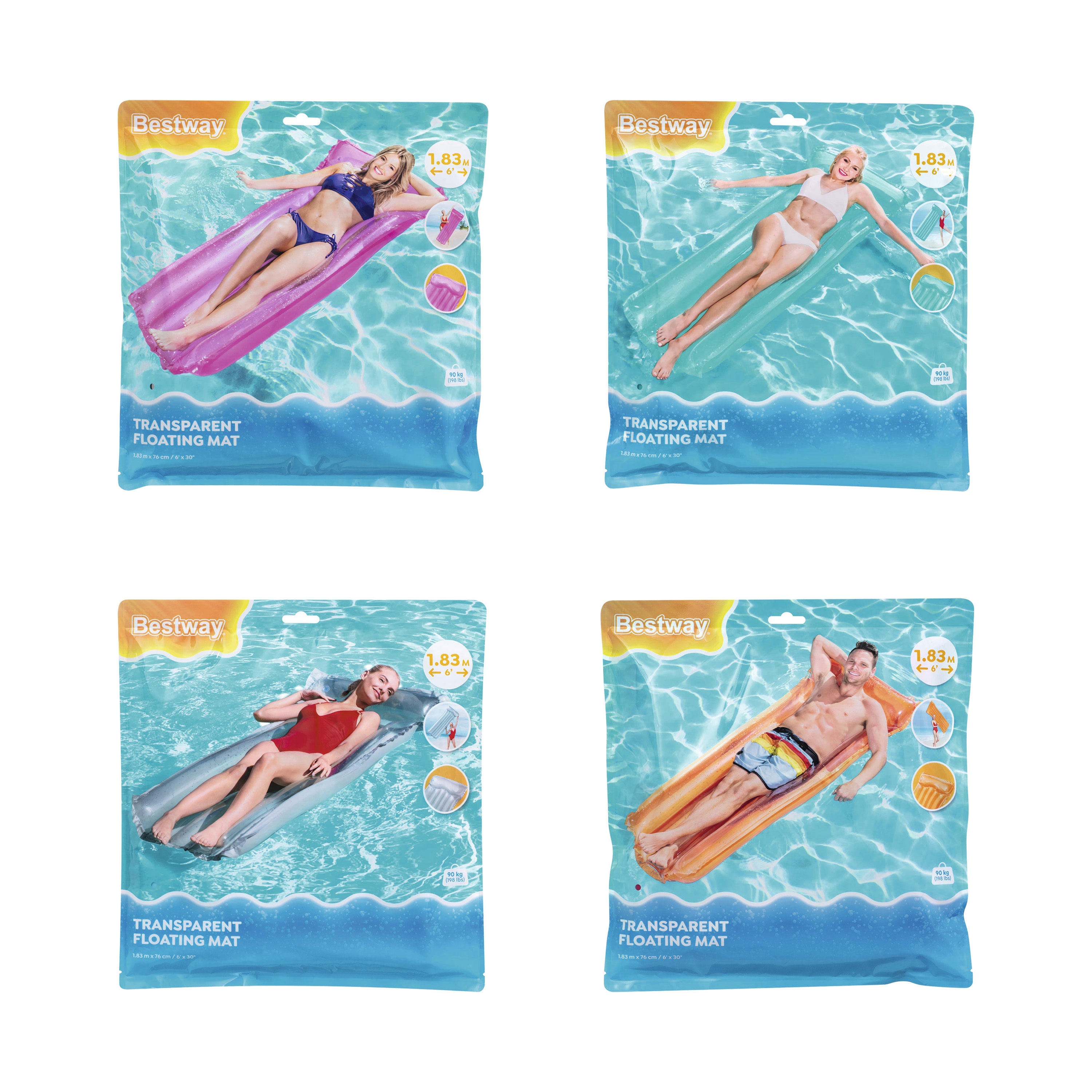 Luftmatratze Deluxe Transparent 183 x 76 cm