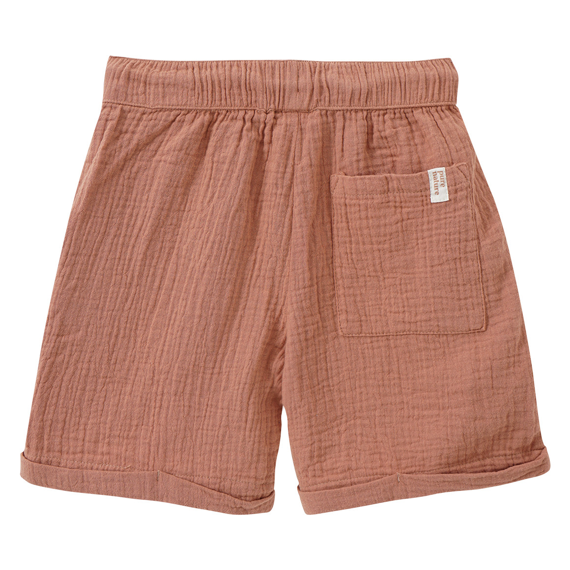 Topolino Pure Collection Kinder Musselin-Shorts mit Elastikbund terracotta