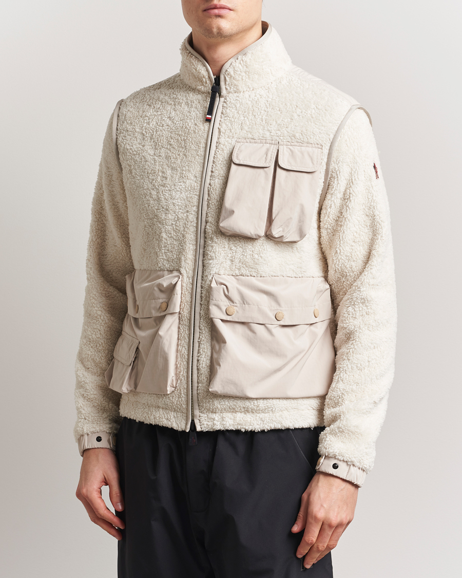 Moncler Grenoble Zip Up Cardigan Off White