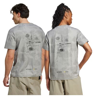 T-shirt manches courtes adidas Terrex National Geographic Camo/Gris Unisexe