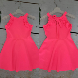 Bow back dress - Neon pink  (Verzenddatum 2 maart)