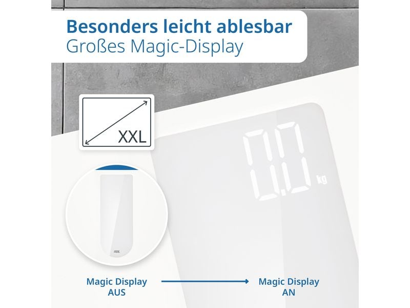 ADE Personenwaage Allegra Weiss Digitale Körperwaage in modernem Design