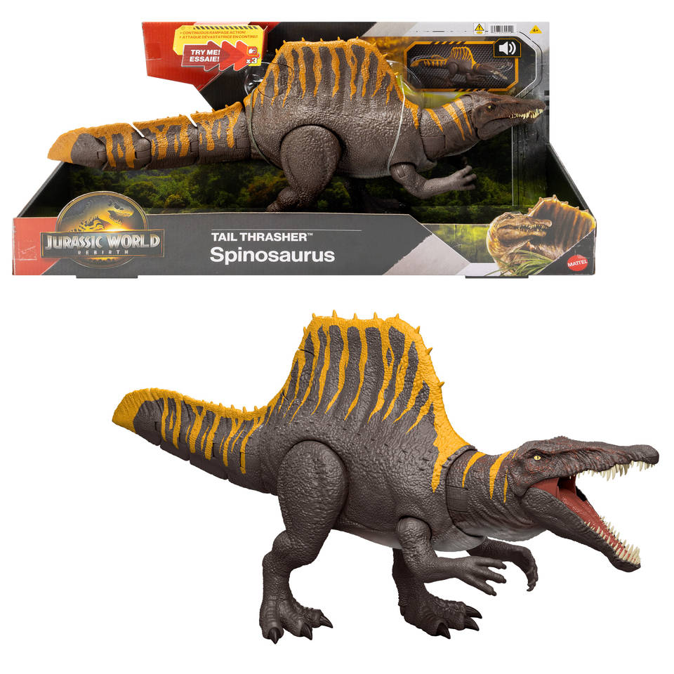 Jurassic World Rebirth Tail Thrasher Spinosaurus actiefiguur