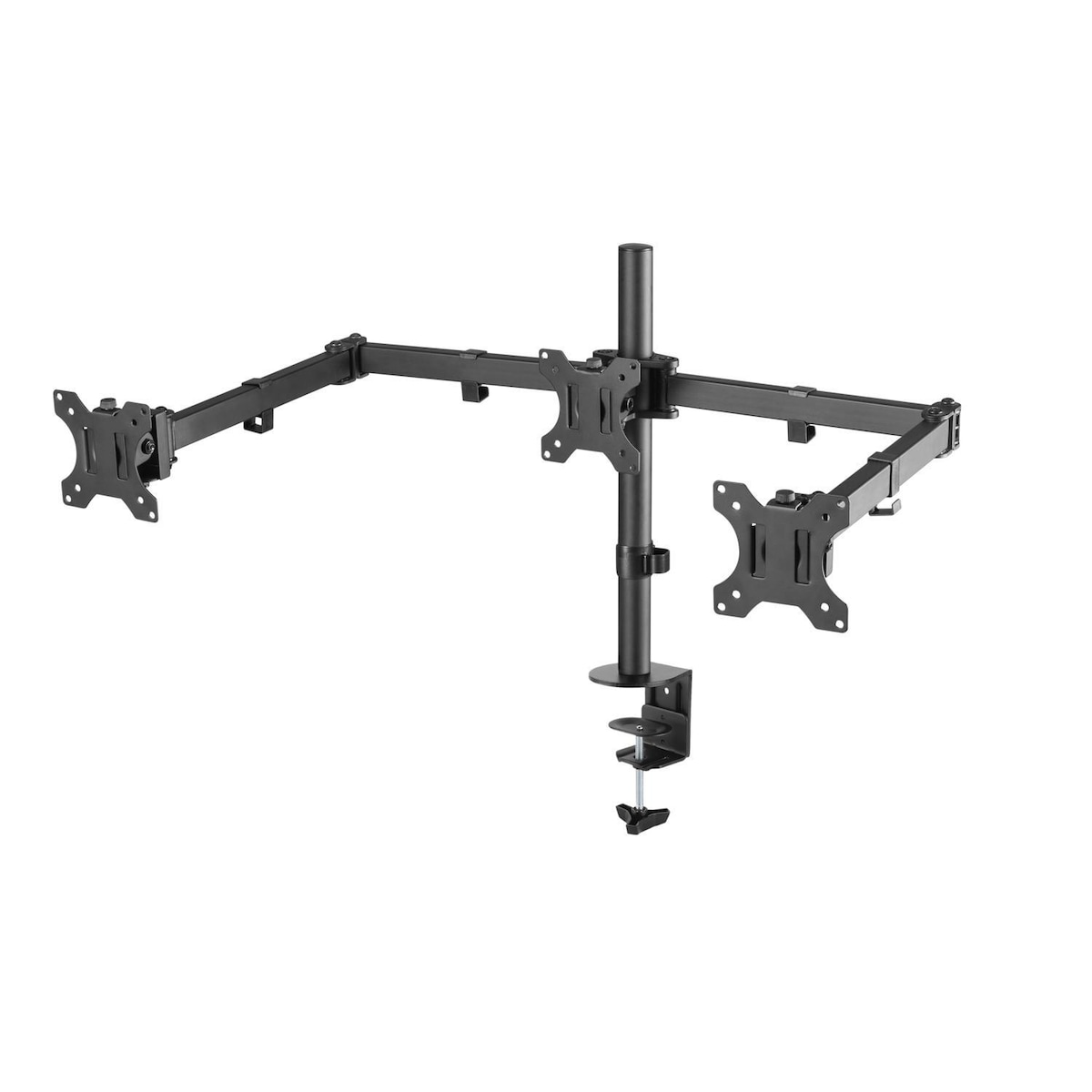 NÖRDIC Monitorarm Table Bracket for tripper skjermer 13-27 tommer i stål, vippbar, roterbar og roterbar, svart, skjermbrakett
