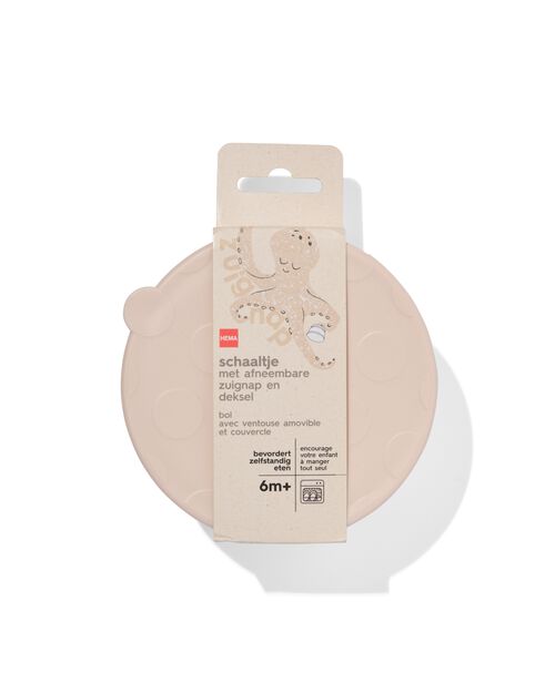 bol avec ventouse amovible et couvercle beige