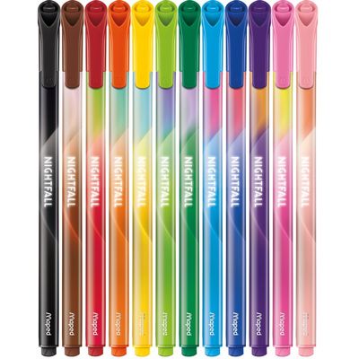 Maped Nightfall - 12 Feutres premium - pointe 2,5 mm