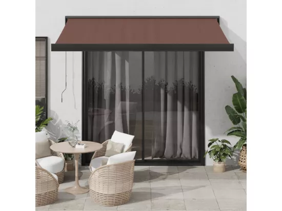 Auvent manuel rétractable marron 350x250 cm