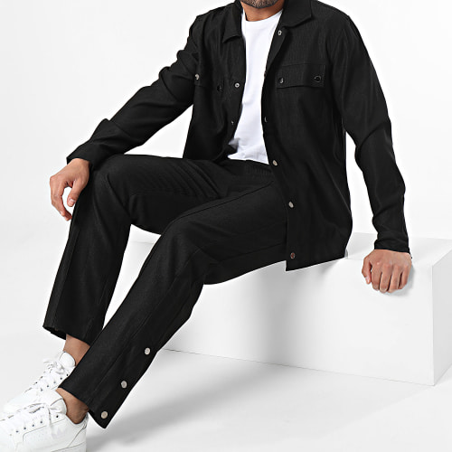Ensemble Chemise Manches Longues Et Pantalon Noir