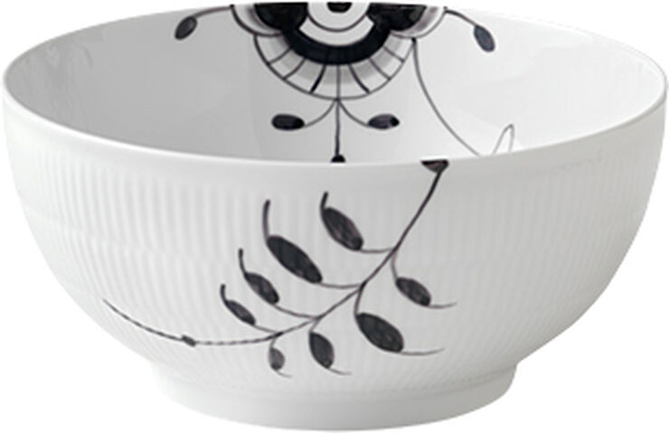Royal Copenhagen Sort Mega Riflet 310 cl. skål Hvid, sort
