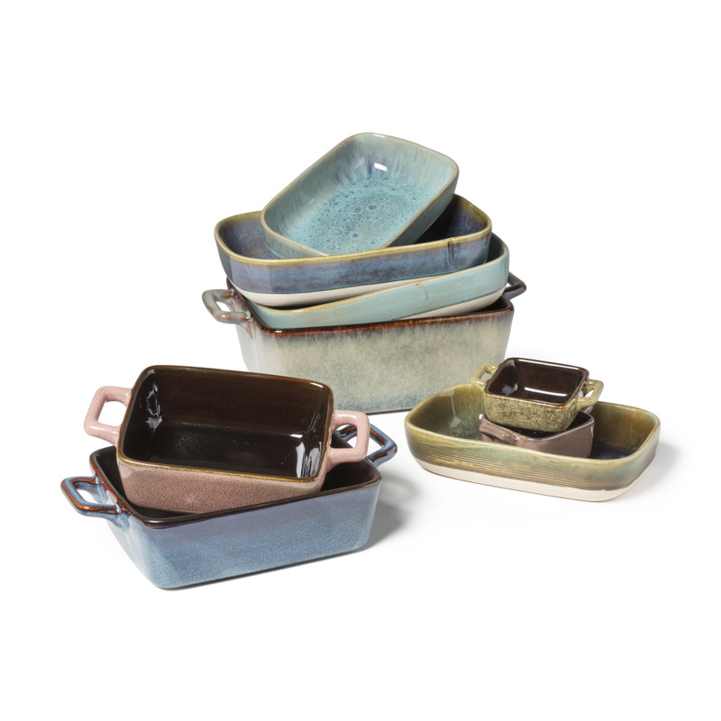 Ovenschaal met grepen - beige - 24x15x6 cm