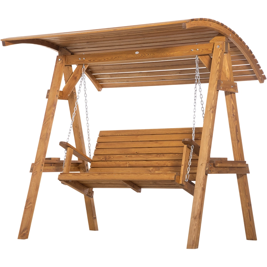Outsunny Hollywoodschaukel mit verstellbarem Dach braun