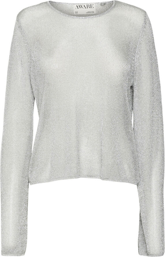 Vero Moda VMNOVA LS O-NECK KNIT VMA Silver/metallic