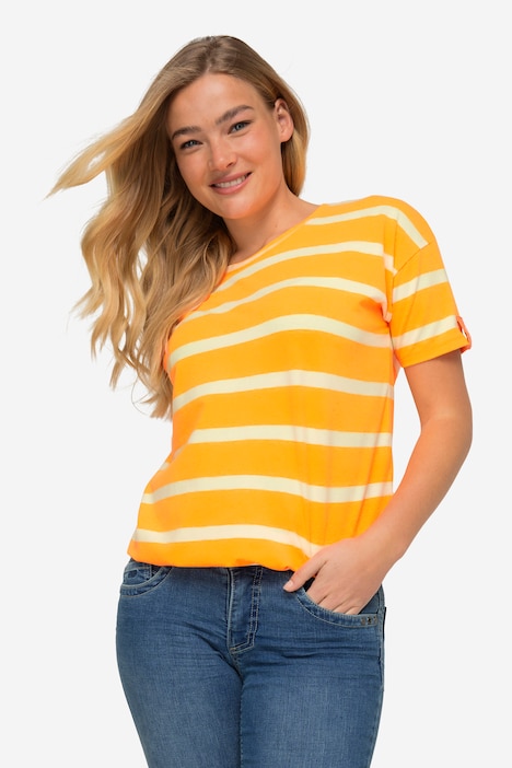 T-Shirt, oversized, Ringel, Rundhals, OEKO-TEX