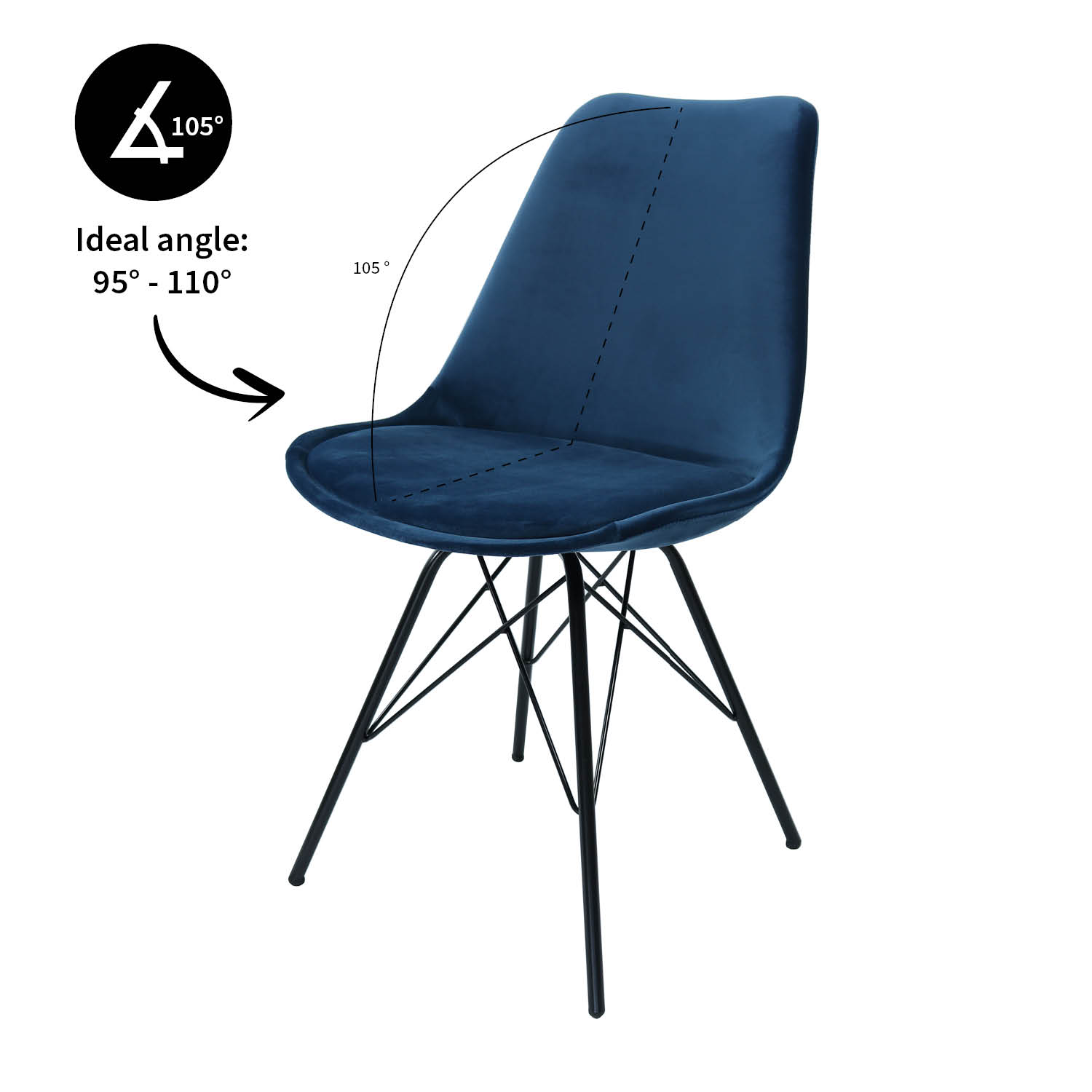 Kick Kuipstoel - Velvet d.blauw BL
