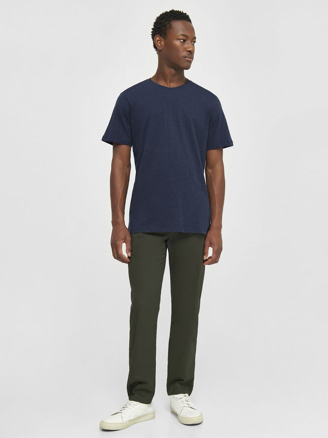 Knowledge Cotton Apparel AGNAR basic t-shirt - Regenerative Organic Certified™ - GOTS/Vegan Insigna blue melange