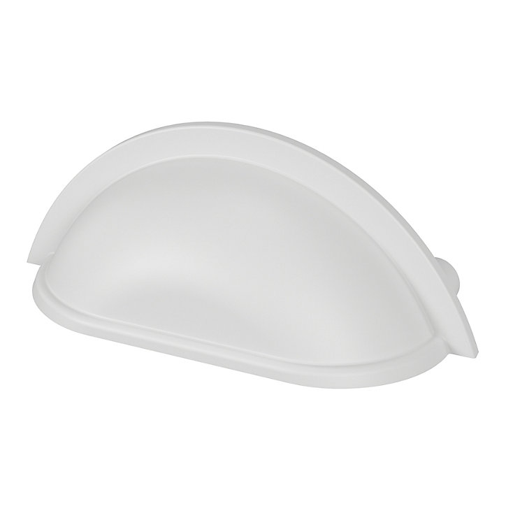 Poignée de meuble demi-ronde GoodHome Govlin mat blanc l.81mm x l.30mm x H. 30mm entraxe 64mm