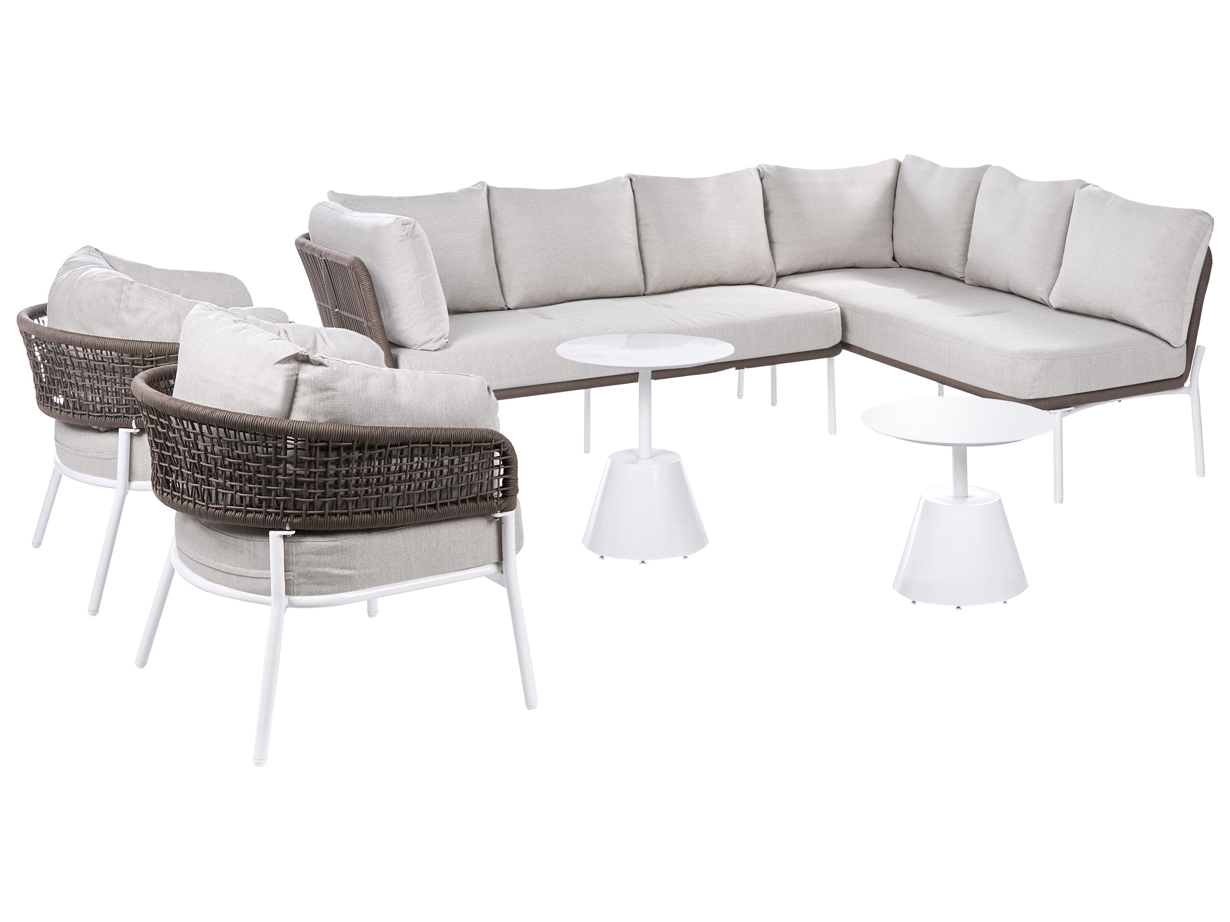 Tuin bankenset 7-zits ROBELLA met tafels Beige