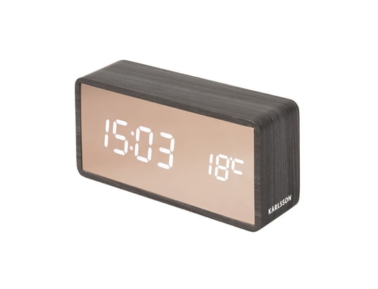 KARLSSON - Réveil led en abs effet bois copper noir