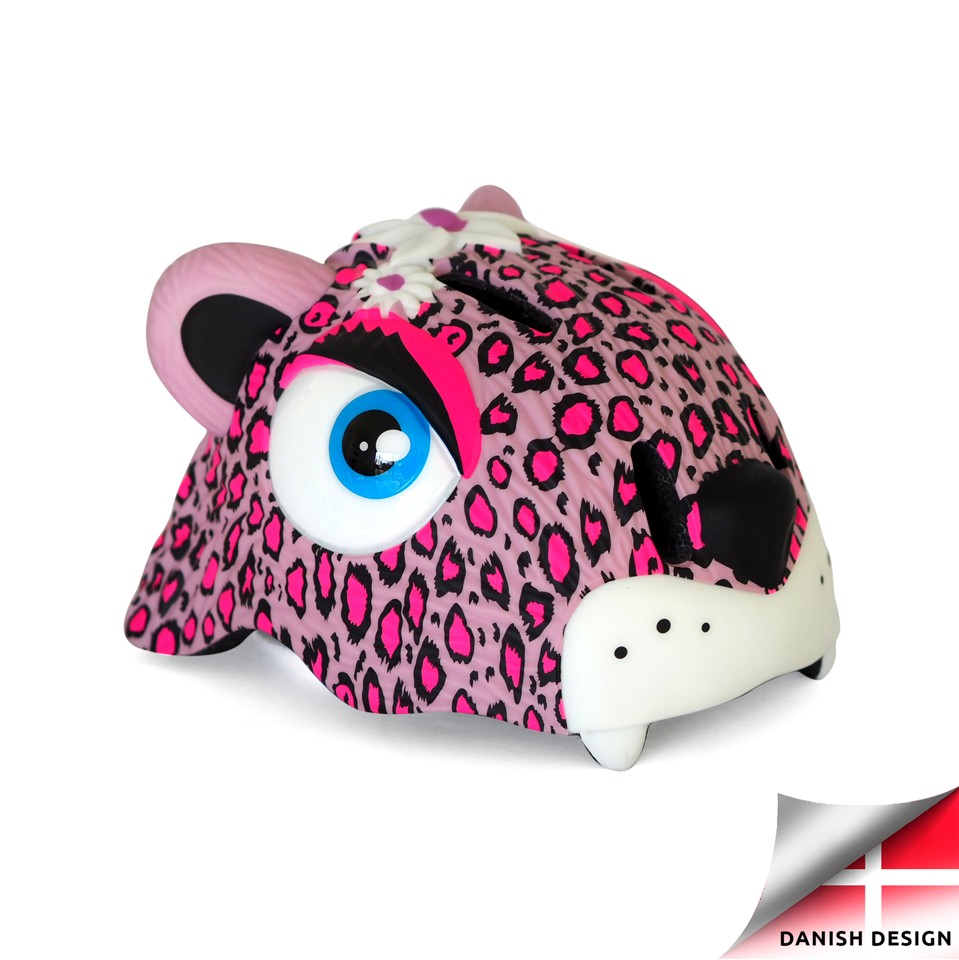 Crazy Safety - Cykelhjelm til børn - Pink leopard (49-55 cm)