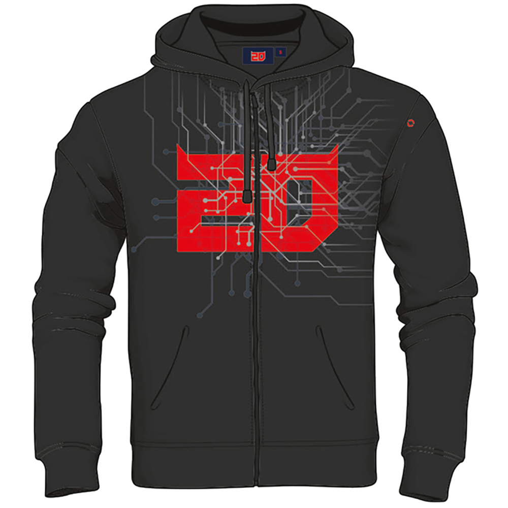 Fabio Quartararo - Sweat zippé à capuche Cyber 20 Noir / Rouge