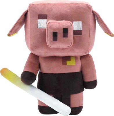 Minecraft Bamse - Piglin Gris Med Lyd Og Lys - 29 CM
