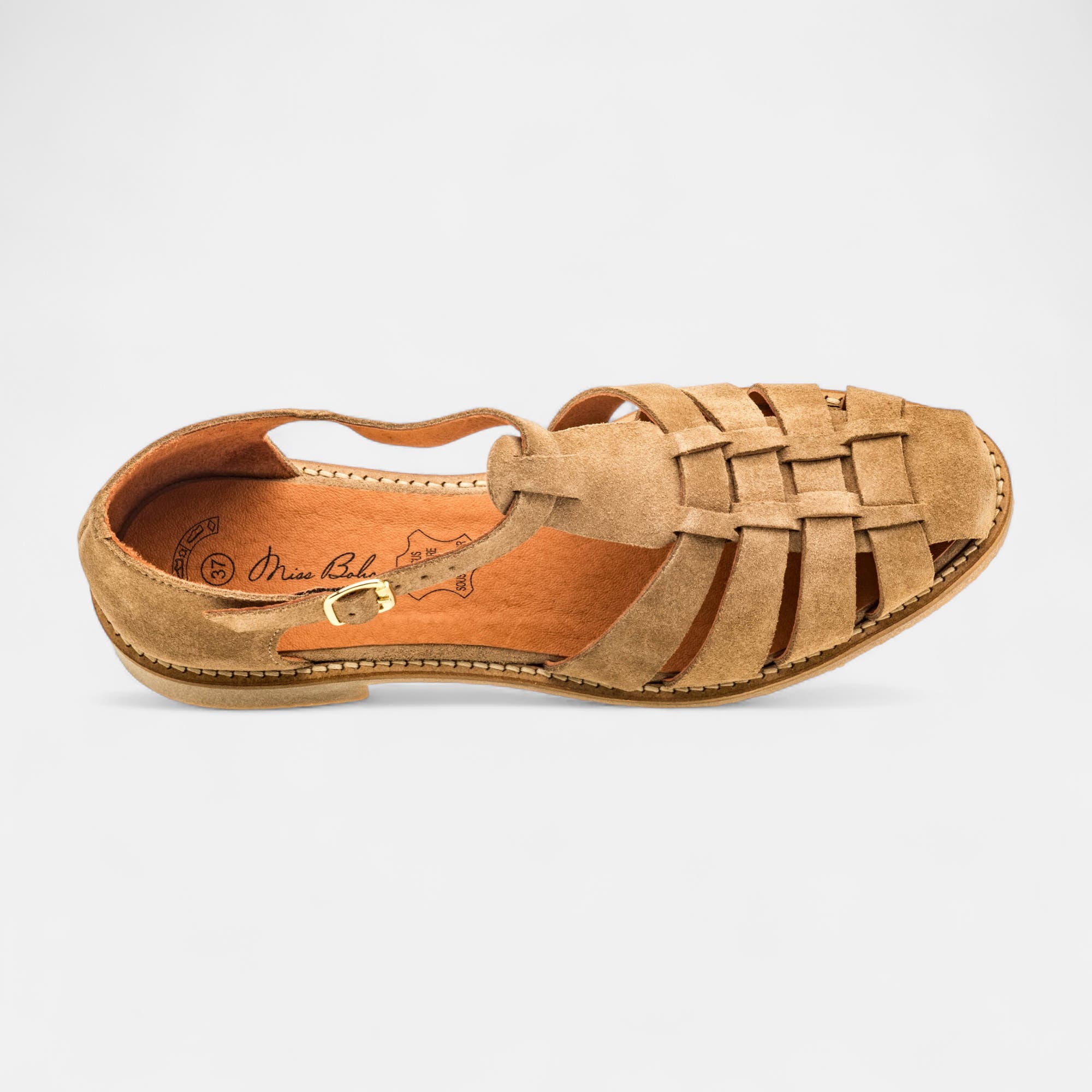 Babies Femme en cuir beige