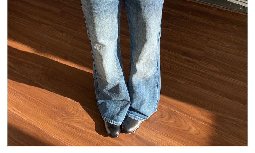 Rosesand - Lage taille flared jeans met riemlussen