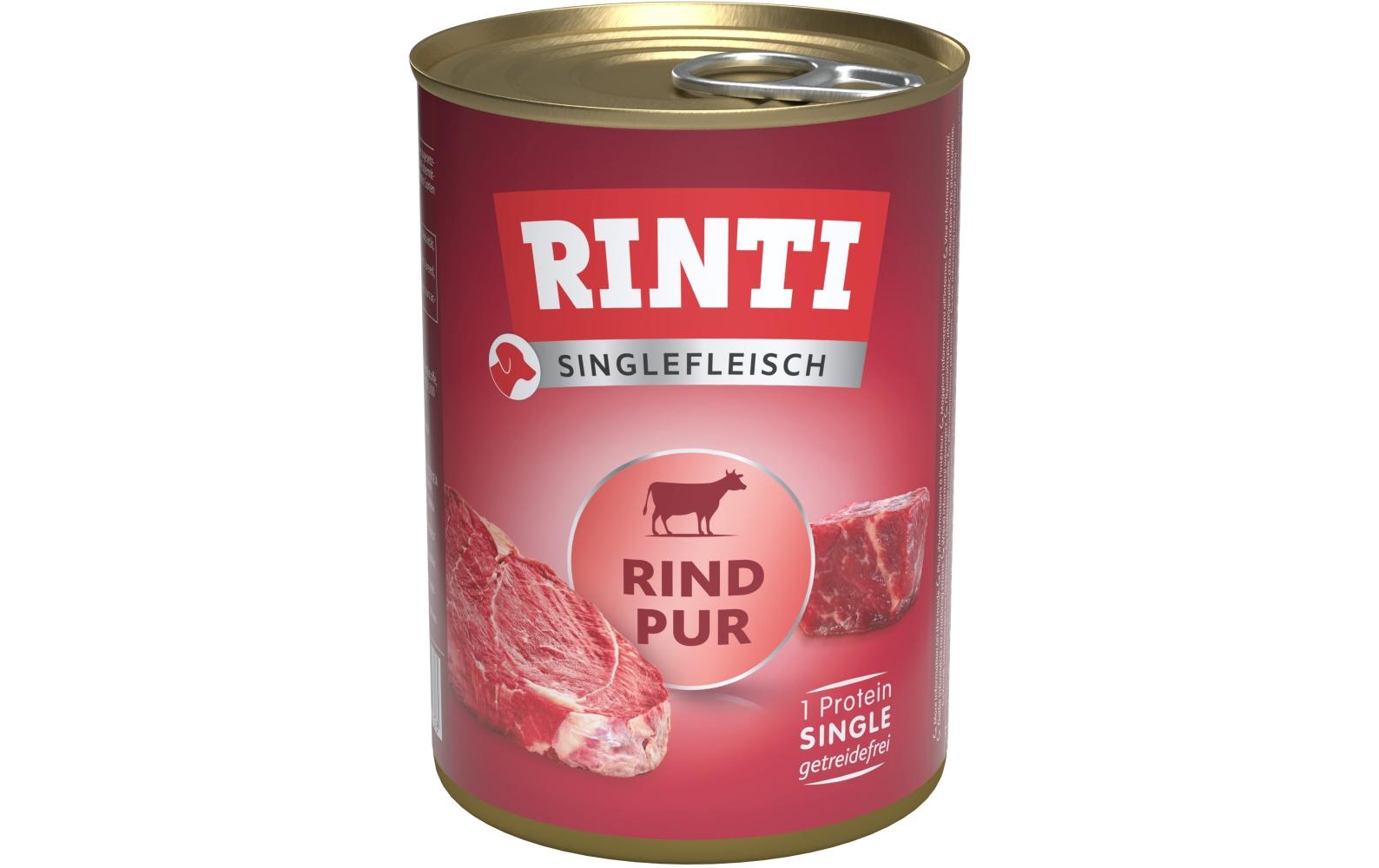 Nassfutter Singlefleisch Dose Rind Pur, 400 gAlleinfuttermittel für ausgewachsene Hunde