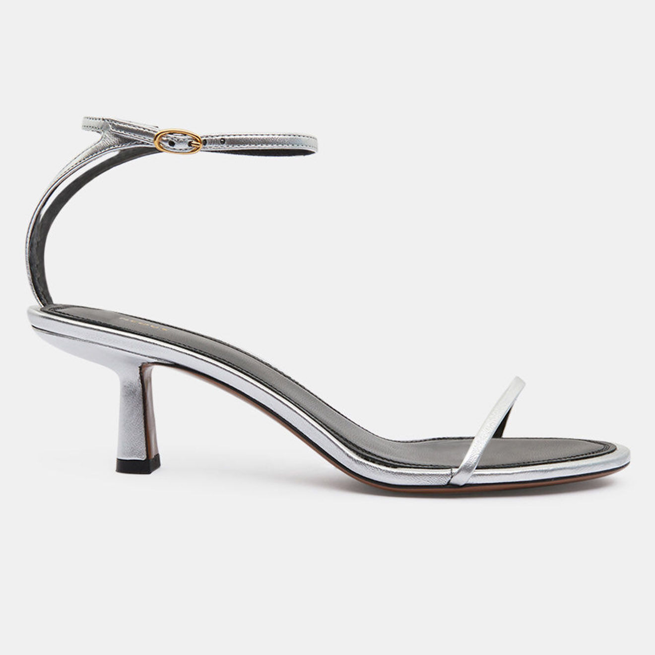 Neous Sandales en Cuir Tanev argentées - Talon 5.5 cm