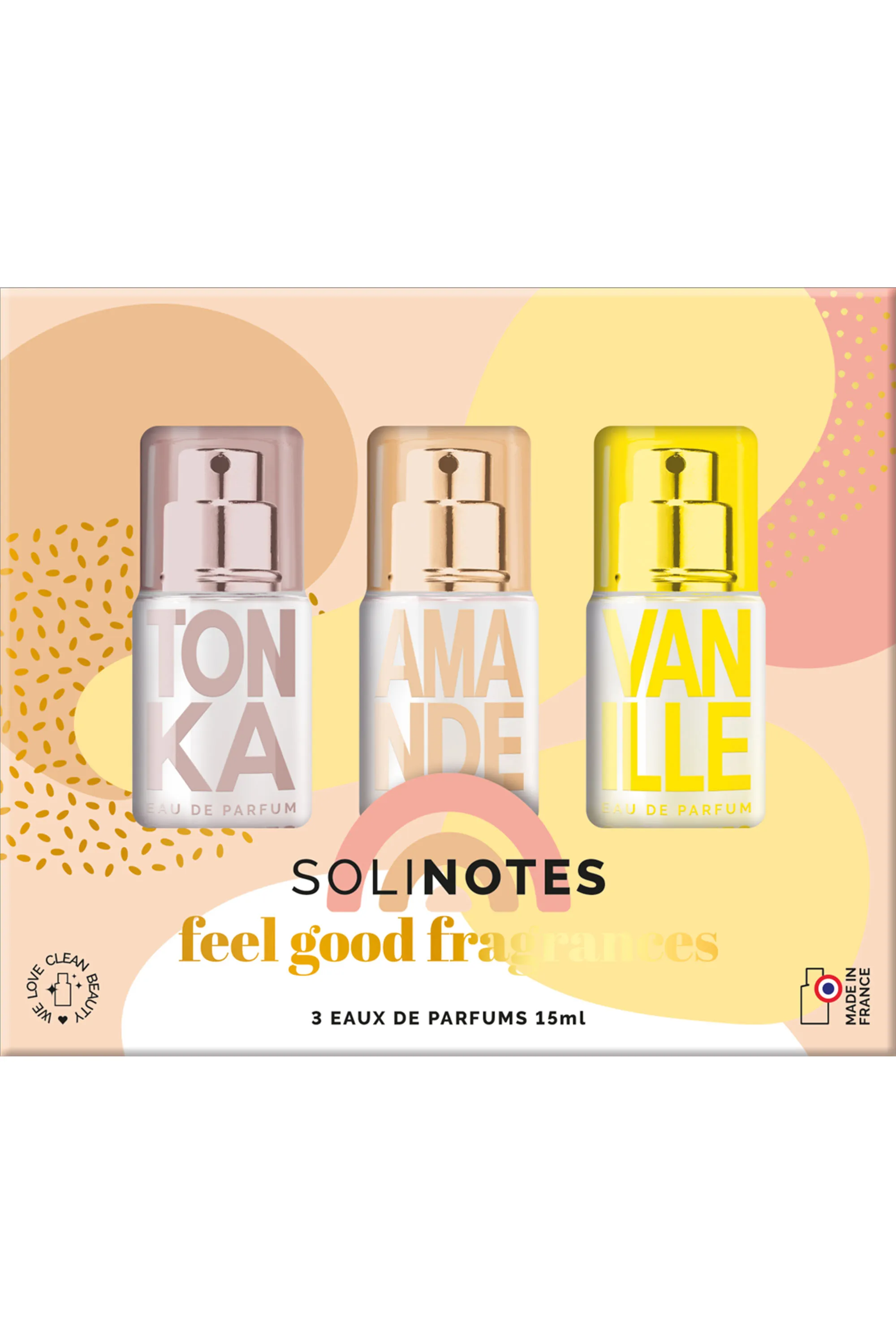 Solinotes Coffret trio de parfums Amande, Vanille & Tonka-45 ml