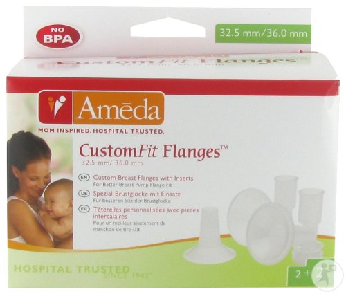 Ameda CustomFit Flanges Téterelles Personnalisées Avec Pièces Intercalaires 32,5-36,0mm 2 Pièces