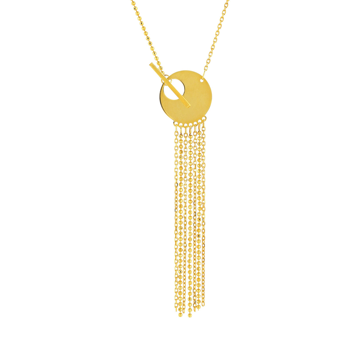 Collier or jaune 375 motif cercle 45 cm