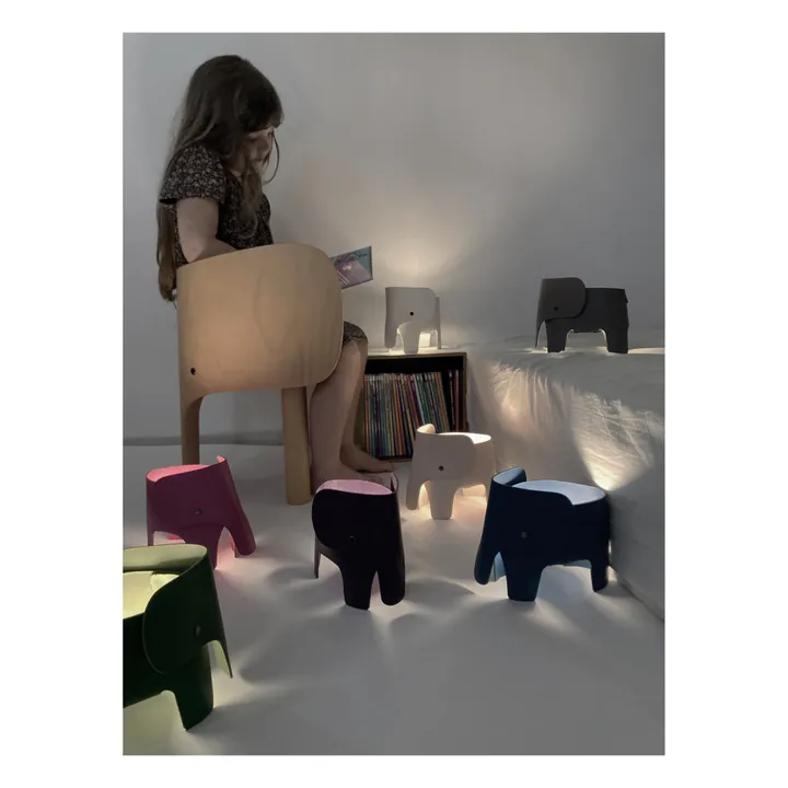 EO Lampe de chevet Eléphant en cuir | Bleu