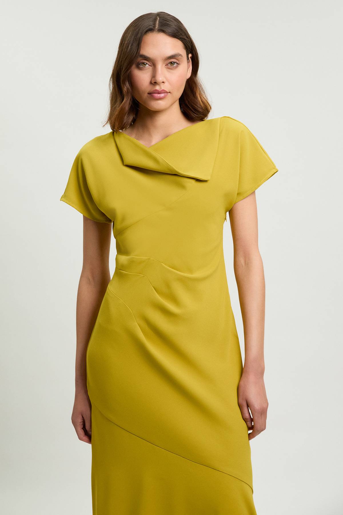 KarenMillen Robe Maxi Tissée À Manches Ange En Sergé Imprimé Coups De Pinceau