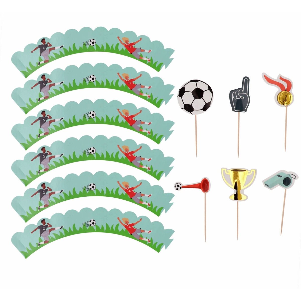 Voetbal Cupcake Toppers 6st