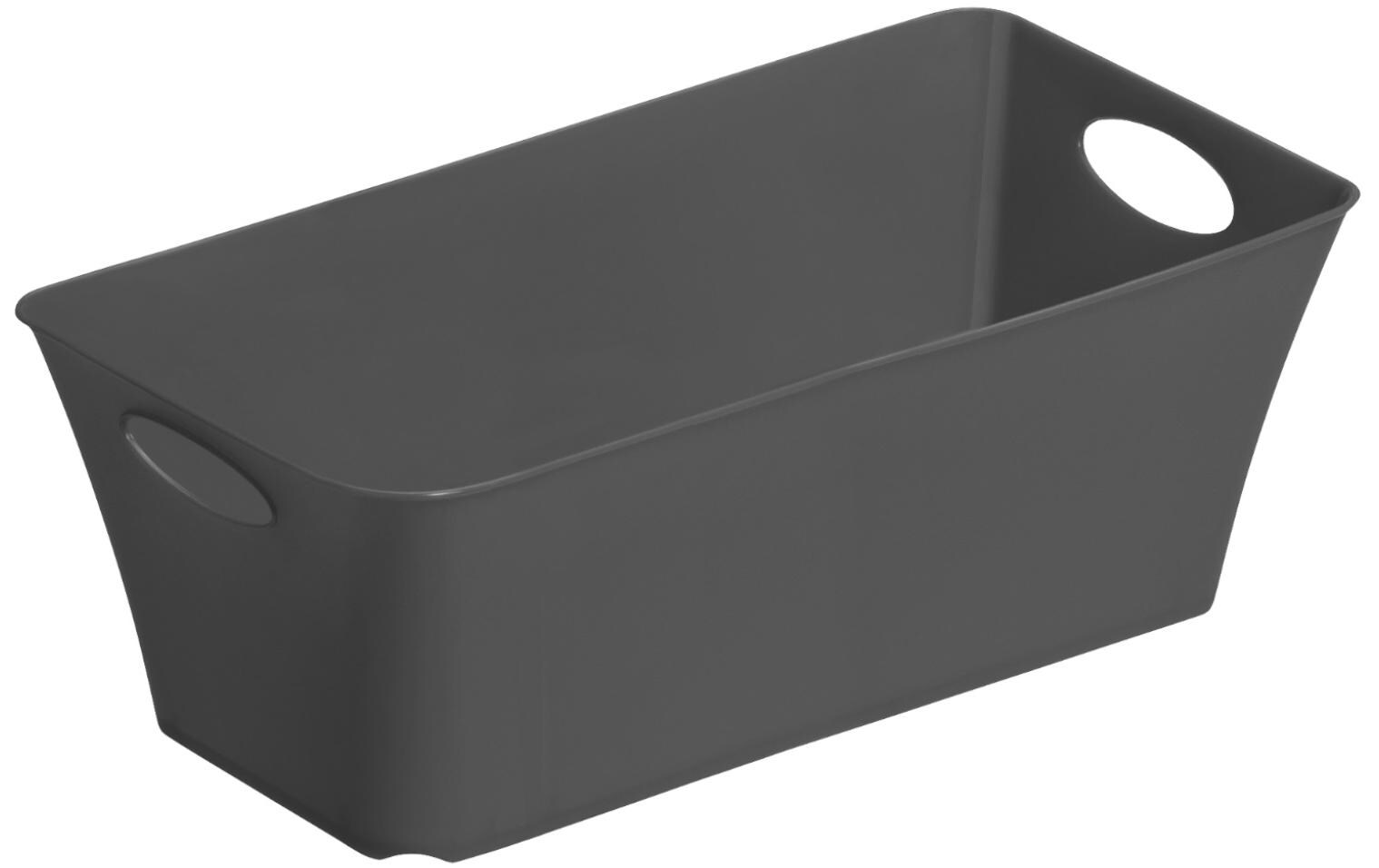 Aufbewahrungsbox Living Box 2 l AnthrazitAufbewahrungskorb mit integrierten Griffen