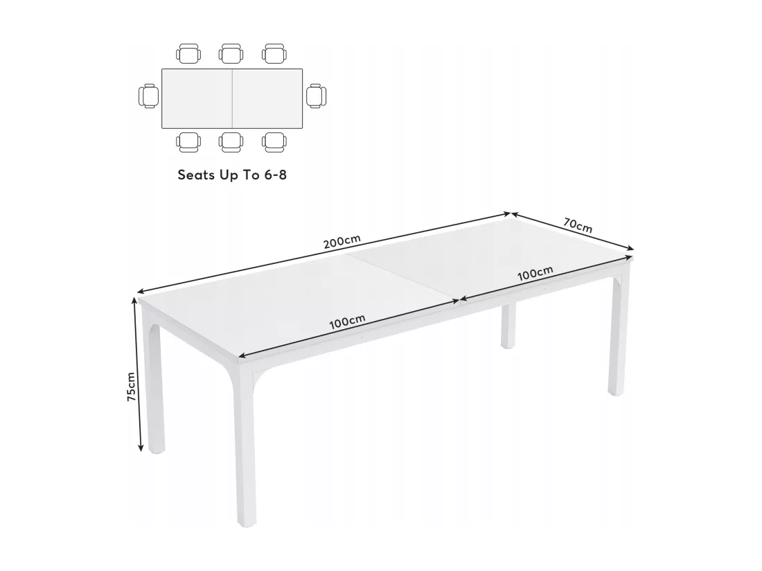 Tribesigns Bureau d'ordinateur, 200 x 70 x 75 cm, Bureau pour étudiants et Travailleurs, Bureau Double Longue Table d'ordinateur Bureau pour Bureau d'étude, Blanc