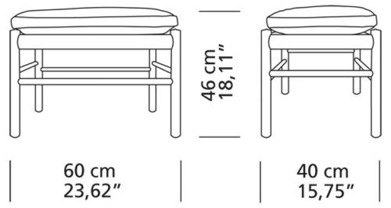 Carl Hansen & Son OW149F Colonial voetenbank gezeept eiken Thor 307 leer