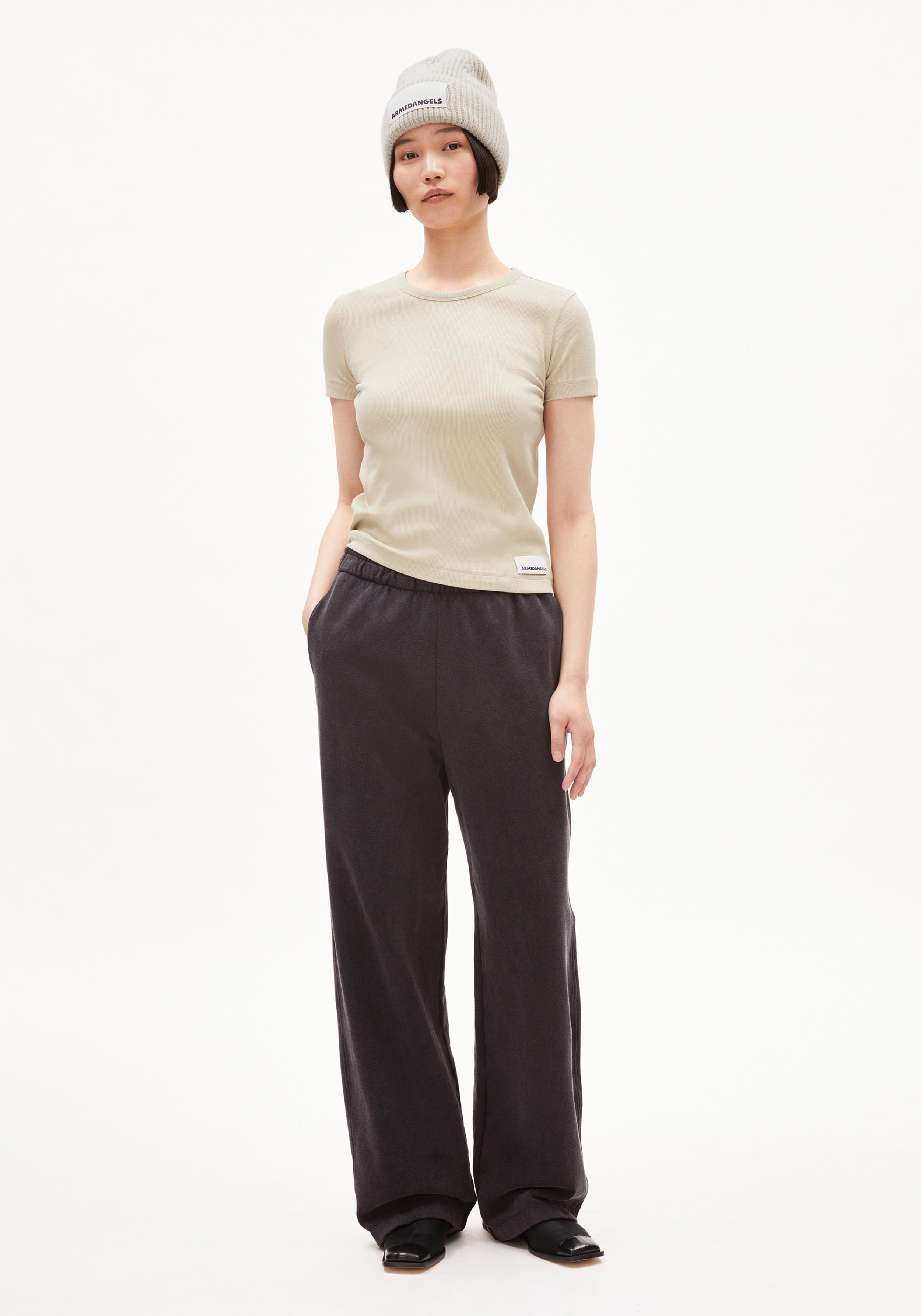 Armedangels Ripp-T-Shirt Kardaa Gravel