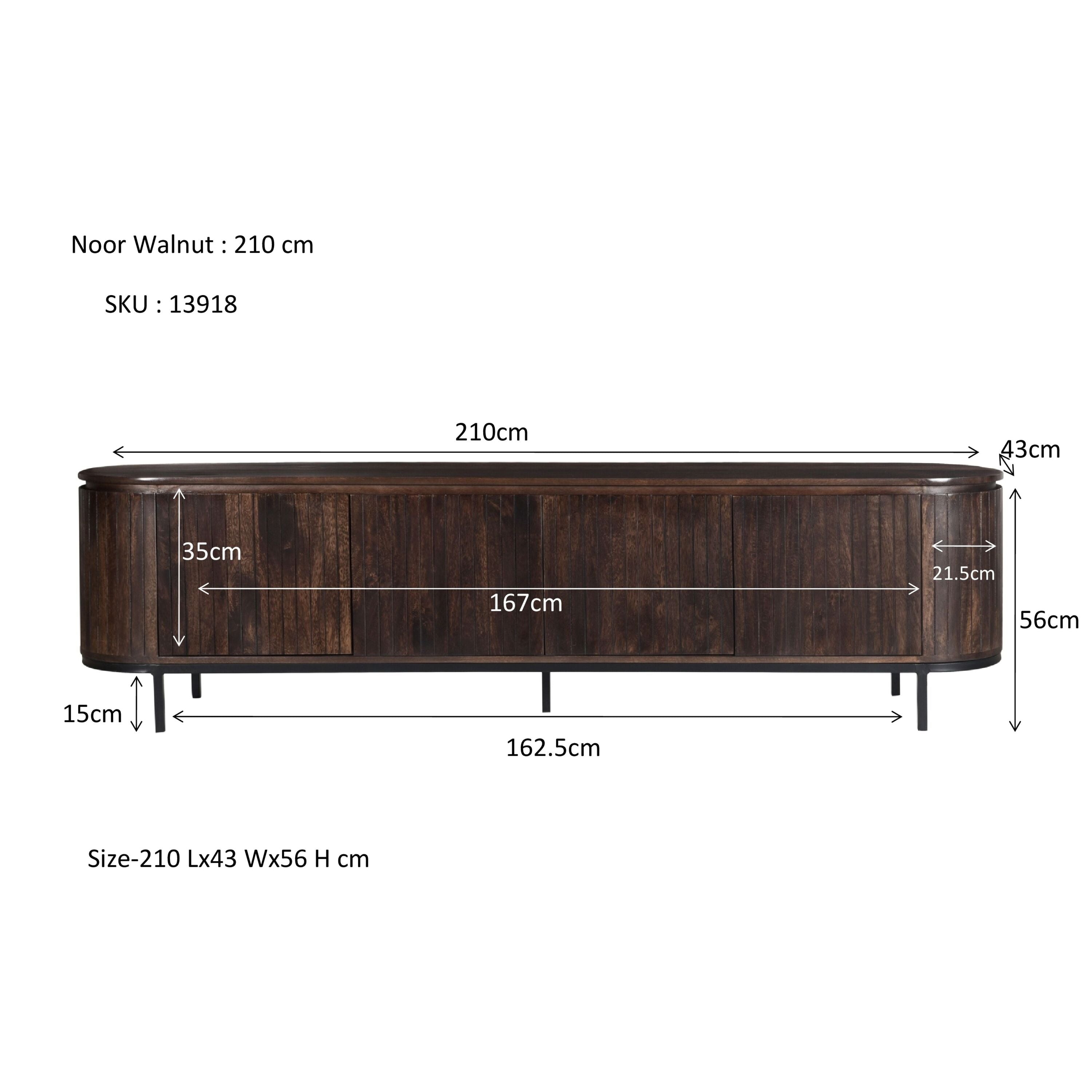 Noor Walnut 210cm