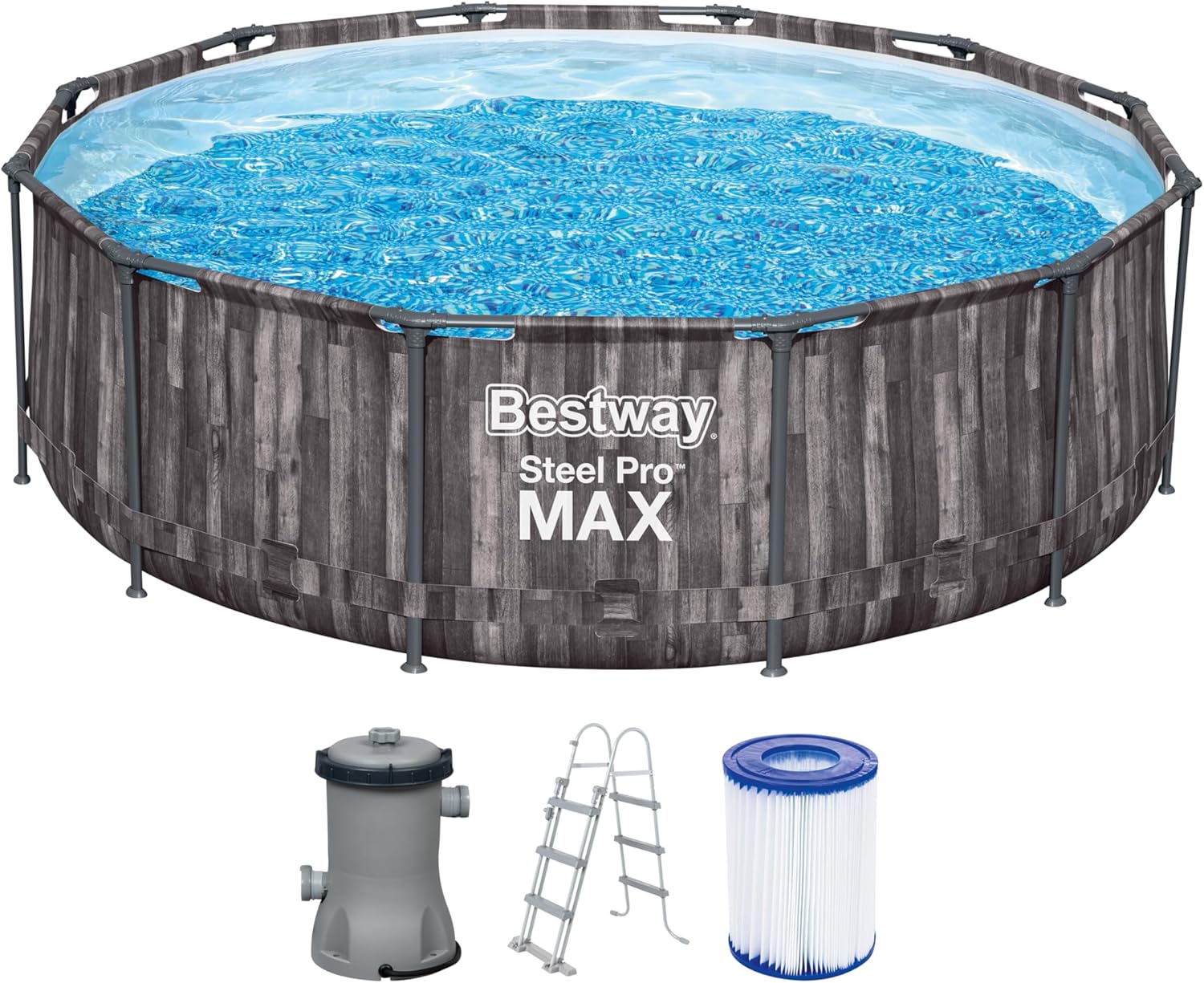Bestway 5614X Pool Fuori Terra Steel Pro Max 366 x 100 cm, Blau