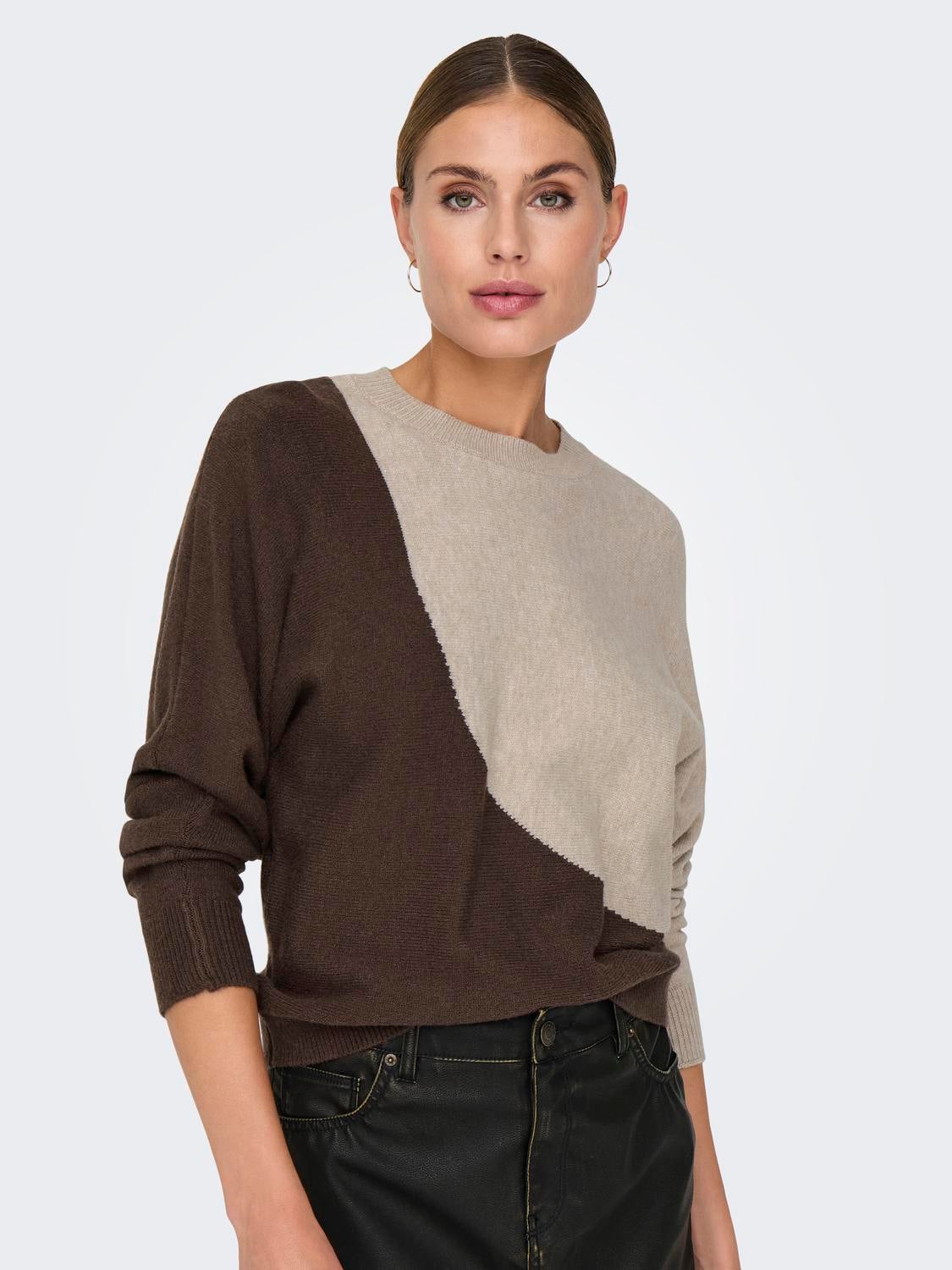 JDYMARCO Strickpullover Chocolate Brown