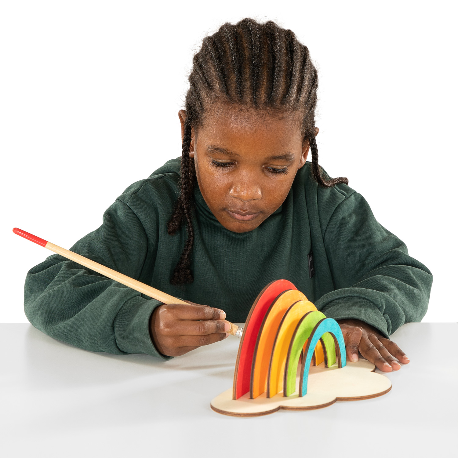 Colorations - Maak en Versier je Eigen Houten Regenboog, Set van 6