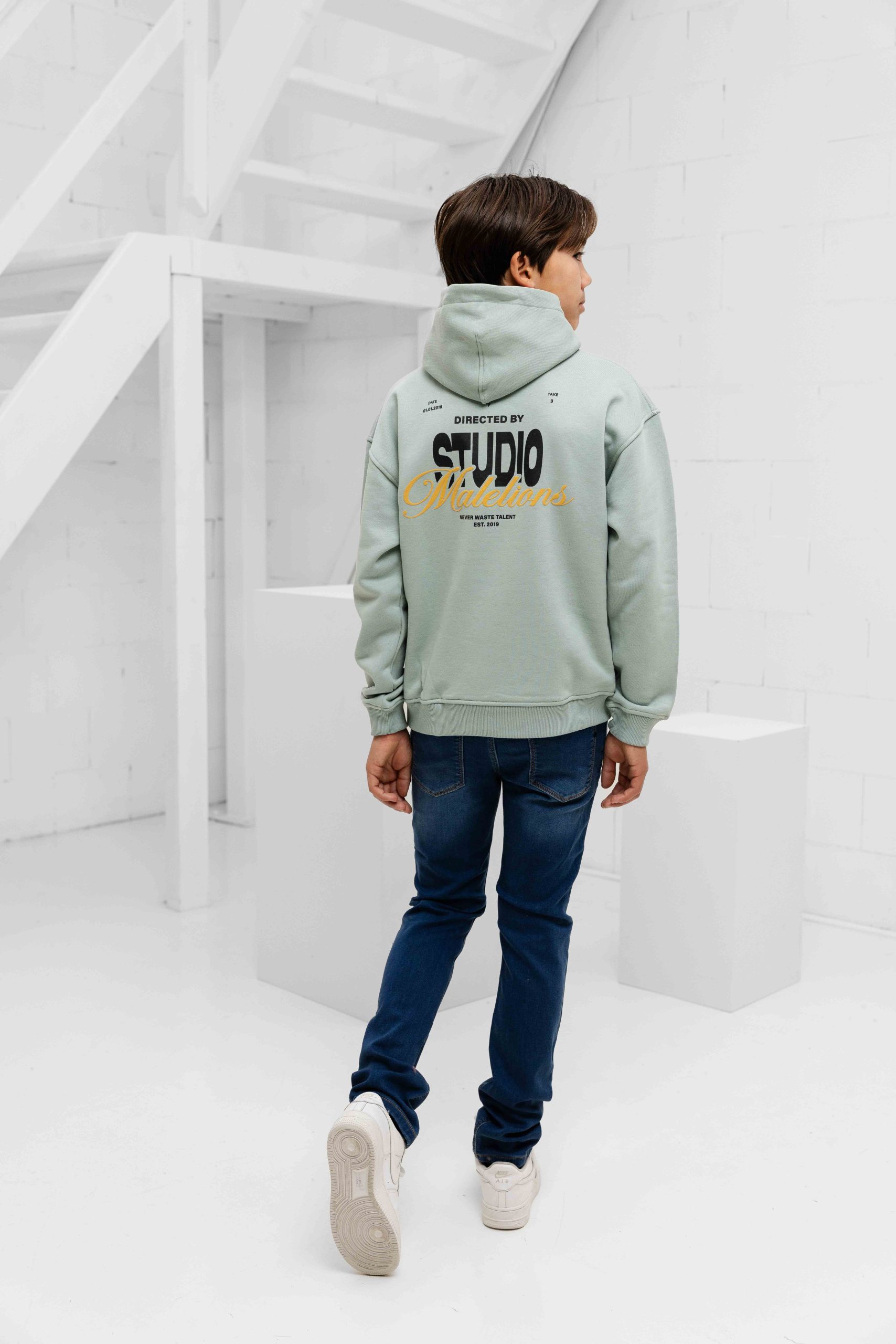 Malelions Studio Hoodie Kids Lichtgroen