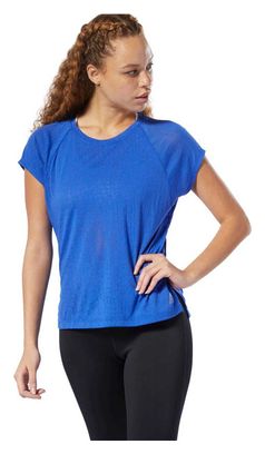 Maillot Manches Courtes Femme Reebok Burnout Bleu