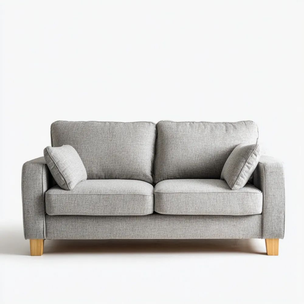 2-Sitzer-Sofa Stoffpolsterung 150x85x90 cm – Hellgrau – Modernes Desig