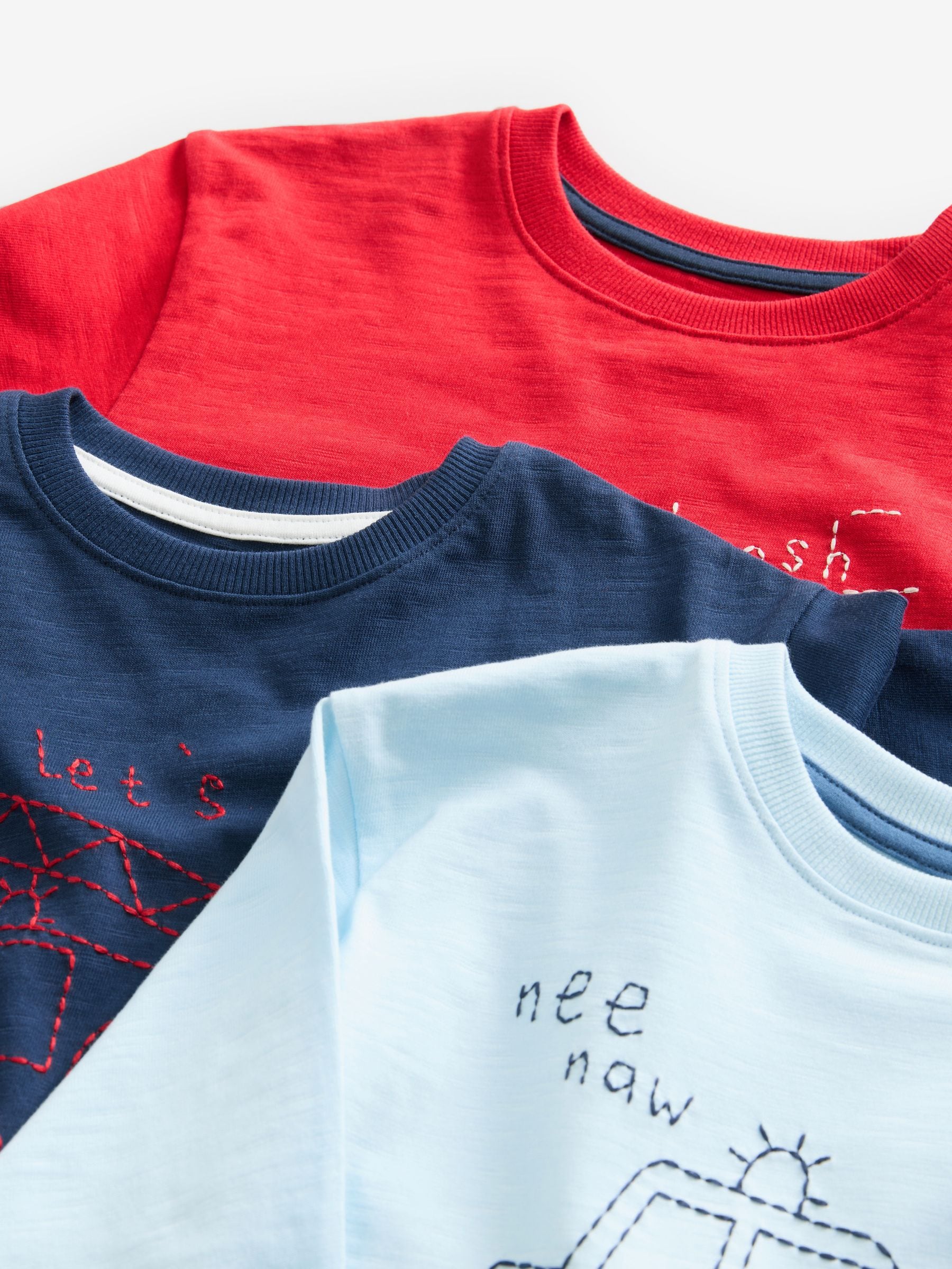 Rood/marineblauw/blauw voertuig - Pyjama met geweven onderkant 3 Pack (9mths-12yrs)