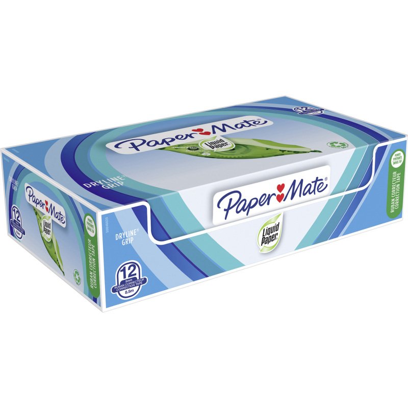 Correcteur à sec Roller Paper Mate Dryline Grip recyclé largeur 5 mm - Longueur 8,5 m